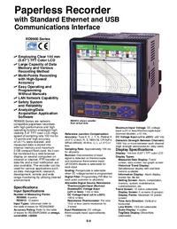 Thumbnail of document Data Sheet - RD9912 Paperless Recorder Data Acquisition System w/6 or 12 Inputs